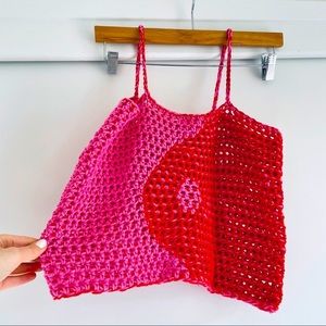 HANDMADE‎ Yin & Yang Crocheted Tank - Hippie Coachella Vibes
